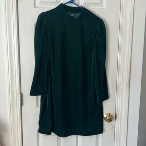 green emerald velvet dress The Green Stand Cut Out Velvet Mini Dress & Reviews - Green - Dresses
